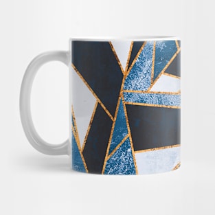 Sapphire Blue and Gold Minimalist Abstract Art Mug